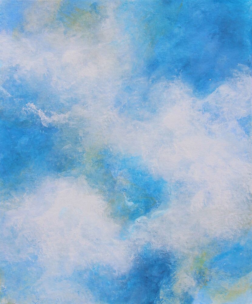 Abstrakte Landschaft IV/2022 14.07.22, Acryl und Mixed media auf Aquarellkarton, Maße: ca. 16,5 x 13,5