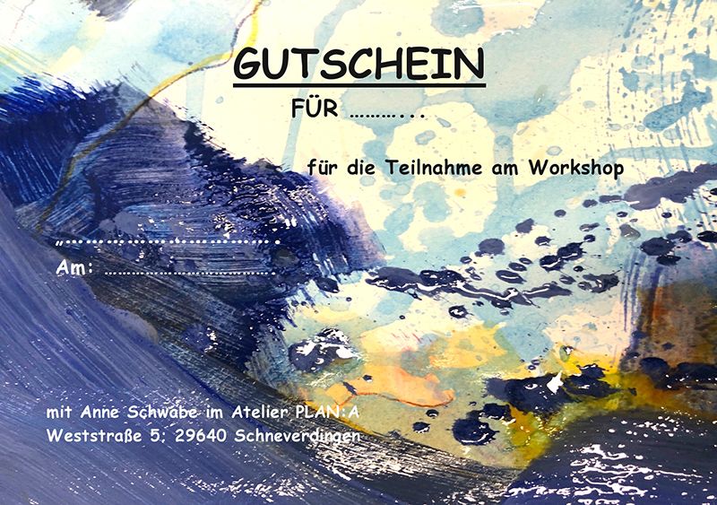 Gutscheine für Workshops, Malkurse oder Bilder